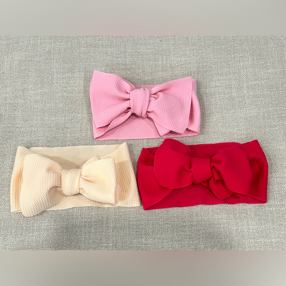 Baby girl headbands lot of 3 like blondes in bows